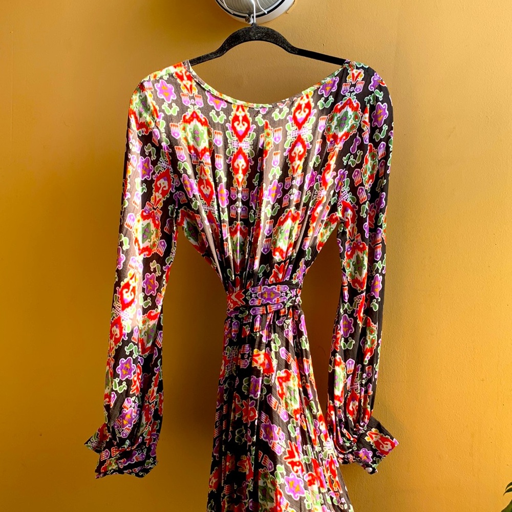 Meghan LA Floral Maxi Dress in Black with Pink, Red, Green & Purple - Picture 6 of 6